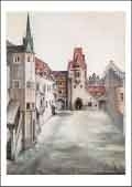Kunstpostkarte "Hof der Burg zu Innsbruck" (ohne Wolken)