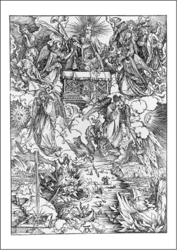 Kunstpostkarte "Die sieben Posaunenengel" (aus Apokalypse)