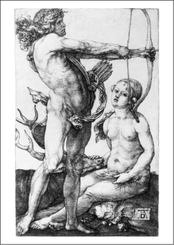 Kunstpostkarte "Apollo und Diana"