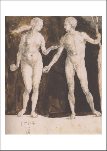 Kunstpostkarte "Adam und Eva,"