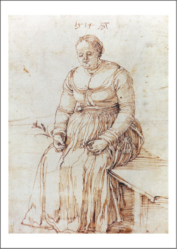 Kunstpostkarte "Modellstudie der Agnes Dürer"