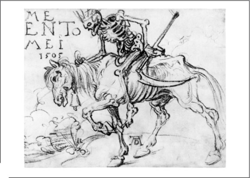 Kunstpostkarte "König Tod zu Pferde"